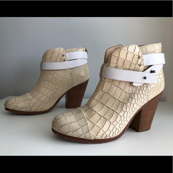 rag & bone Shoes - RAG & BONE HARROW CROC EMBOSSED LEATHER BOOTIES